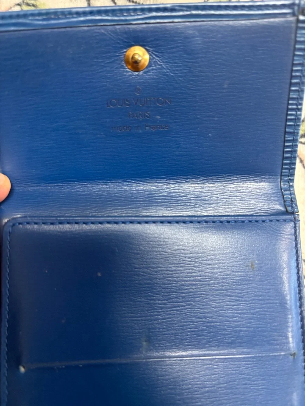 Louis Vuitton Blue Epi‎ Leather Compact Wallet